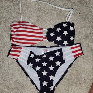 Red White & Blue American Flag Bikini